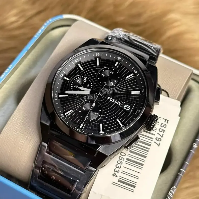 Fossil Everett Chronograph Black Dial Men's Watch- FS5797